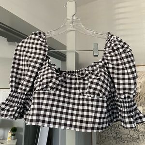 H&M crop shirt, puff sleeves